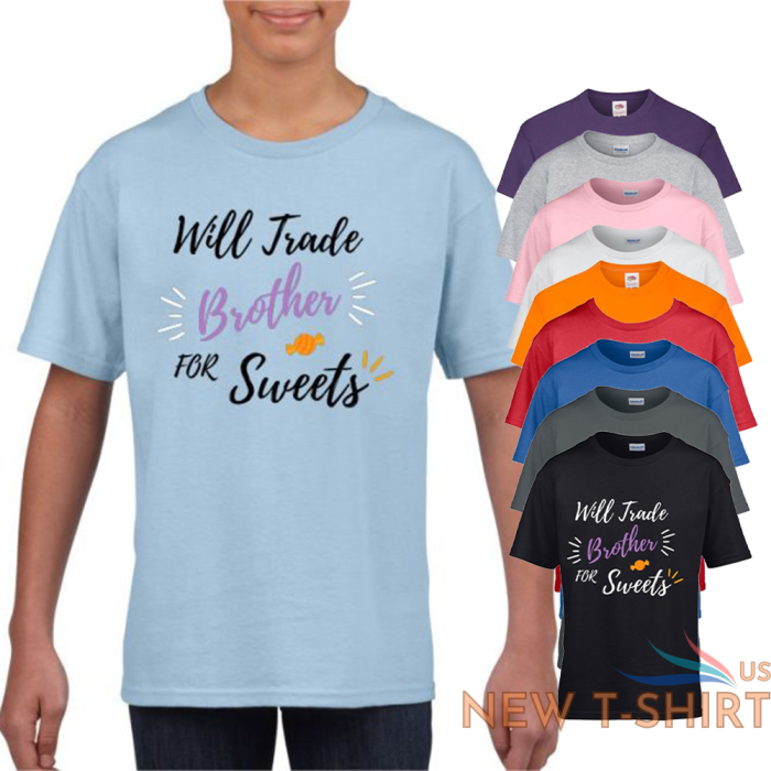 kids t shirt trade brother for sweets printed fun novelty sibling sleeve tee top 2.png