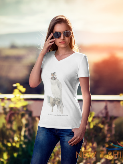 ladies 100 cotton v neck t shirt vintage 1853 hooded white falcon sm 2xl 1.png