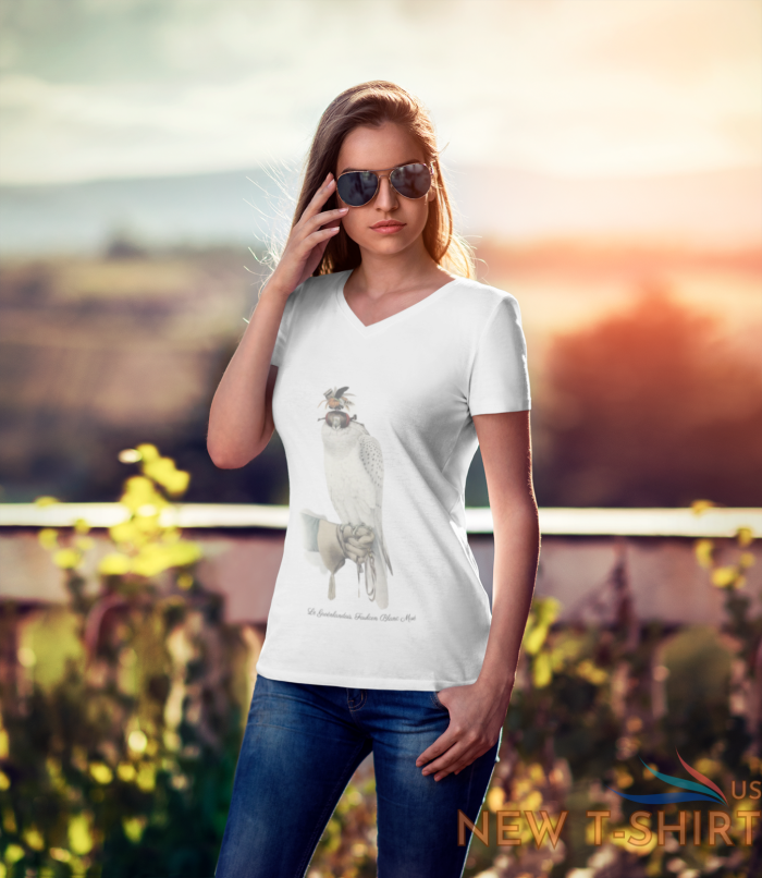 ladies 100 cotton v neck t shirt vintage 1853 hooded white falcon sm 2xl 1.png