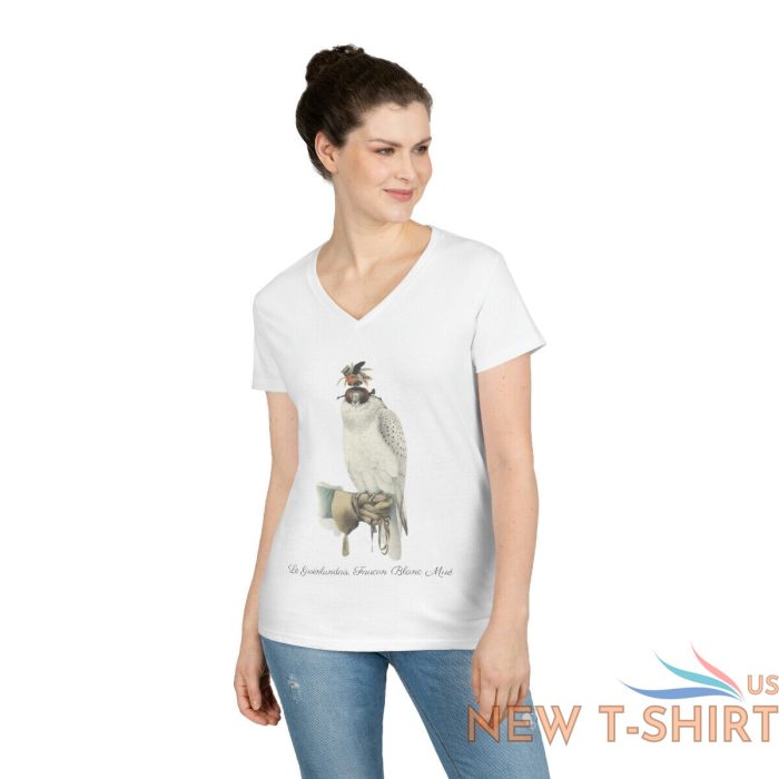 ladies 100 cotton v neck t shirt vintage 1853 hooded white falcon sm 2xl 2.jpg