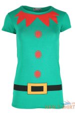 ladies elf costume buttons belt print womens christmas xmas gift t shirt tee top 3 2.jpg