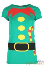 ladies elf costume buttons belt print womens christmas xmas gift t shirt tee top 6 1.jpg