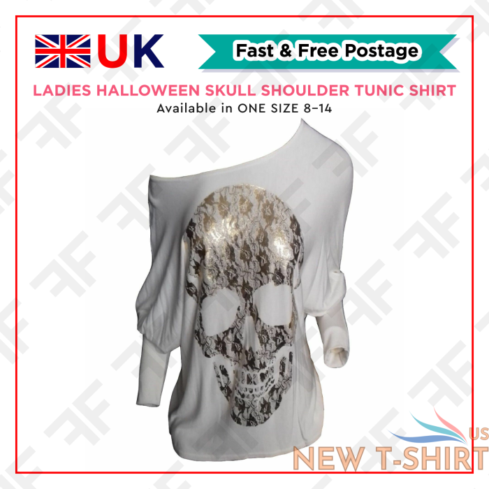 ladies luxury halloween skull off shoulder top bar dot skeleton tunic batwing hq 0.png