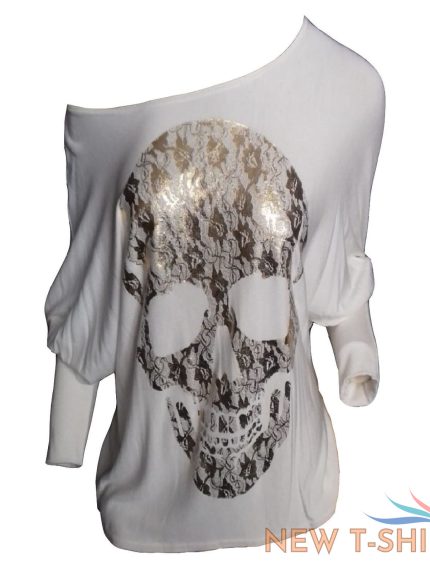 ladies luxury halloween skull off shoulder top bar dot skeleton tunic batwing hq 1.jpg