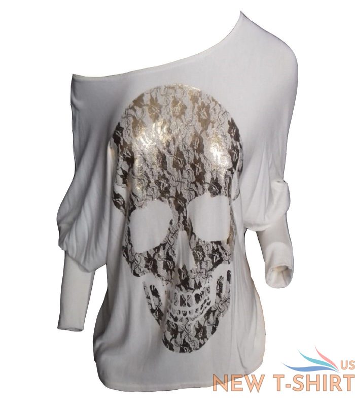 ladies luxury halloween skull off shoulder top bar dot skeleton tunic batwing hq 1.jpg