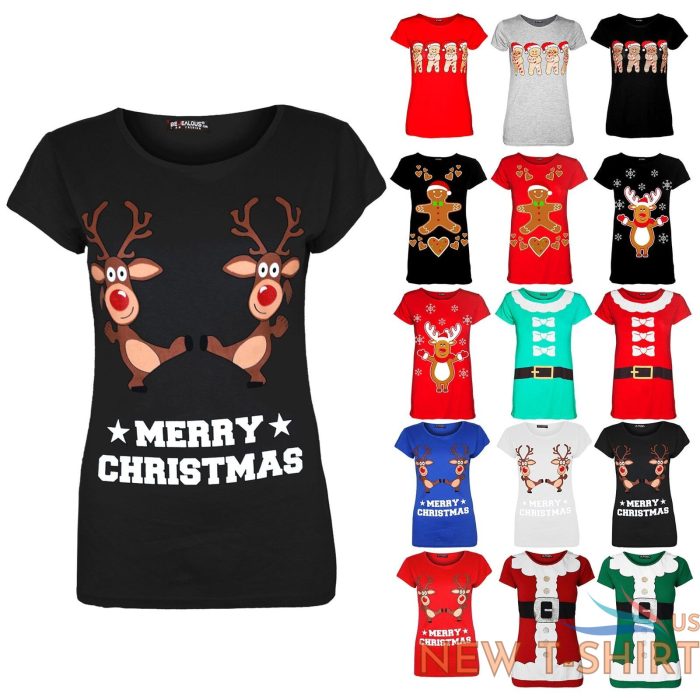 ladies womens christmas crew neck cap sleeve santa costume xmas jersey t shirt 0 1.jpg