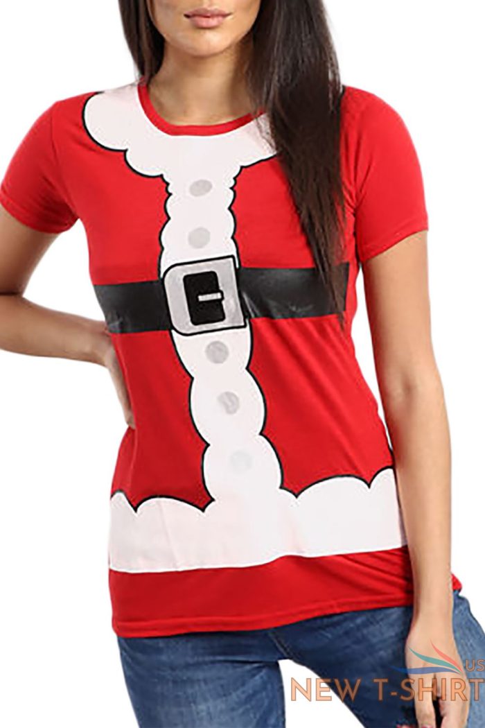 ladies womens christmas crew neck cap sleeve santa costume xmas jersey t shirt 2.jpg