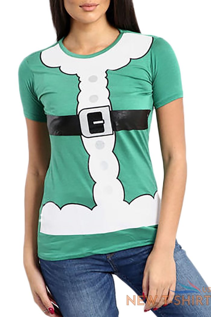 ladies womens christmas crew neck cap sleeve santa costume xmas jersey t shirt 3.jpg