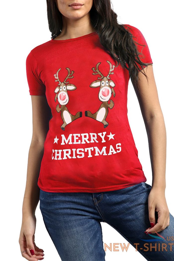 ladies womens christmas crew neck cap sleeve santa costume xmas jersey t shirt 5 1.jpg
