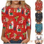 ladies womens christmas xmas santa print pullover tops festive t shirt blouse 0.jpg