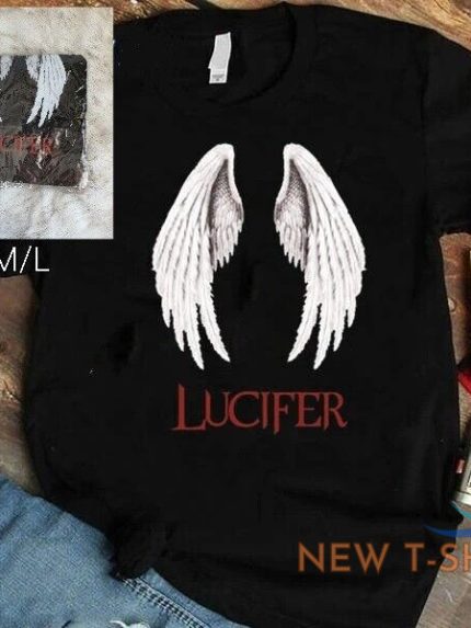 lucifer harajuku t shirt devil angel white wings tv m l women girl top uk black 0.jpg