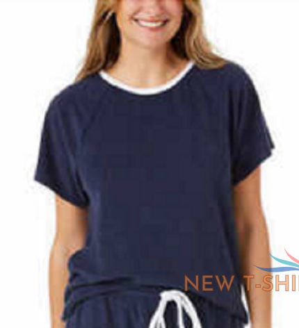 lucky brand ladies terry pajama t shirt blue iris size l nwot 0.png