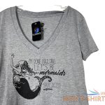 mermaid t shirt womens large gray v neck 0.jpg