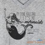 mermaid t shirt womens large gray v neck 3.jpg