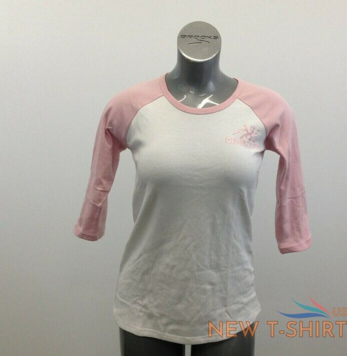 moxie trades women s raglan t shirt size xl pink white 3 4 sleeve new 0.jpg