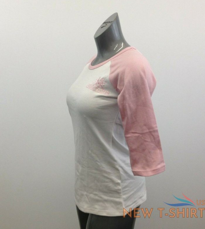 moxie trades women s raglan t shirt size xl pink white 3 4 sleeve new 3.jpg