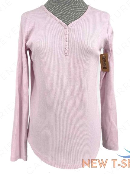 new duluth trading co powder pink henley long sleeve cotton ribbed slub shirt s 0.jpg