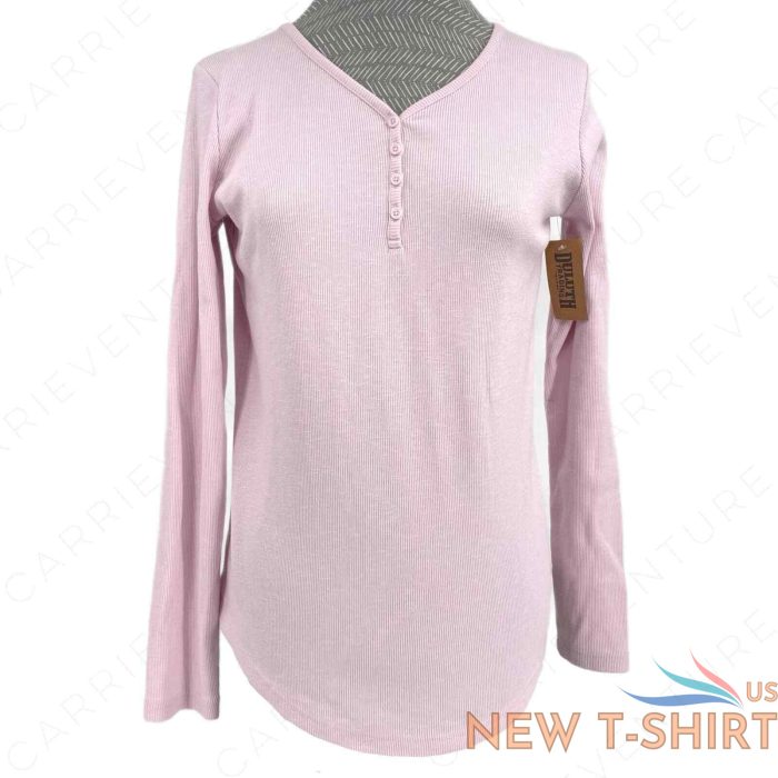 new duluth trading co powder pink henley long sleeve cotton ribbed slub shirt s 0.jpg