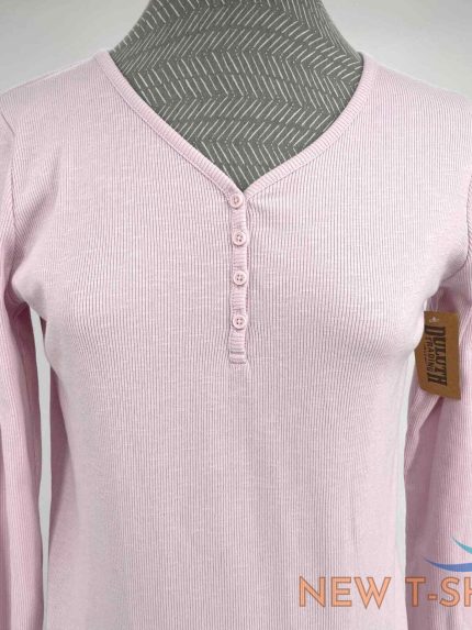 new duluth trading co powder pink henley long sleeve cotton ribbed slub shirt s 1.jpg