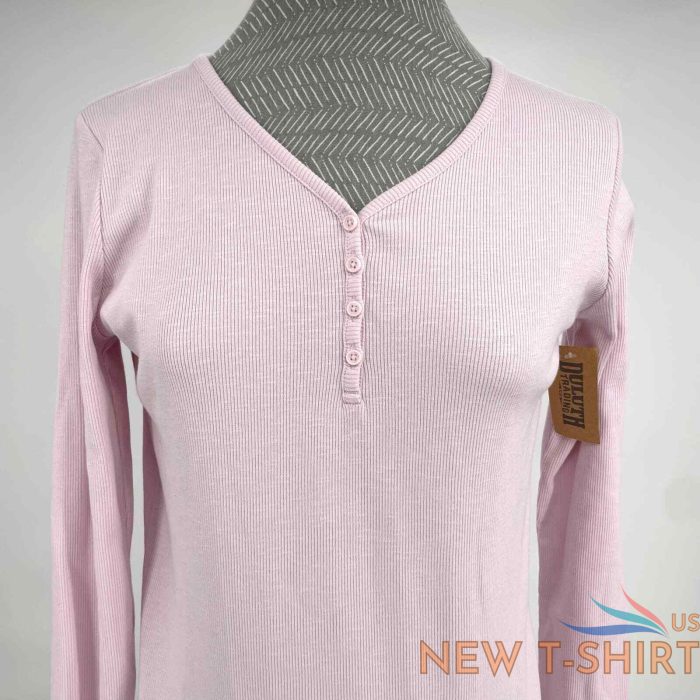 new duluth trading co powder pink henley long sleeve cotton ribbed slub shirt s 1.jpg