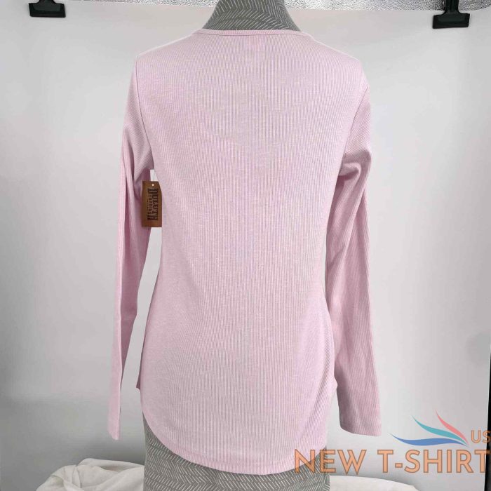 new duluth trading co powder pink henley long sleeve cotton ribbed slub shirt s 2.jpg