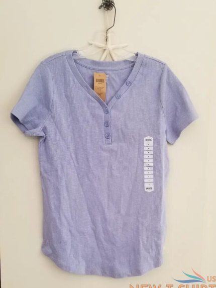 new duluth trading ladies m lilac cotton short sleeve ribbed top 0.jpg