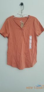 new duluth trading ladies m orange cotton short sleeve ribbed top 0.jpg