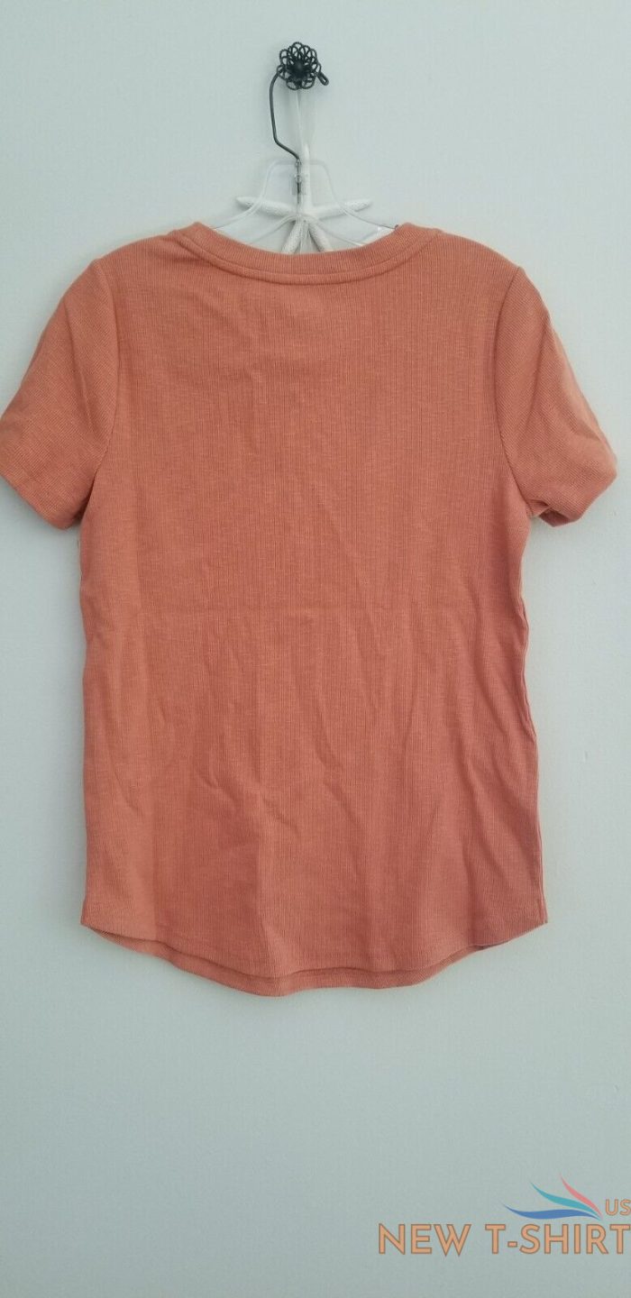 new duluth trading ladies m orange cotton short sleeve ribbed top 1.jpg