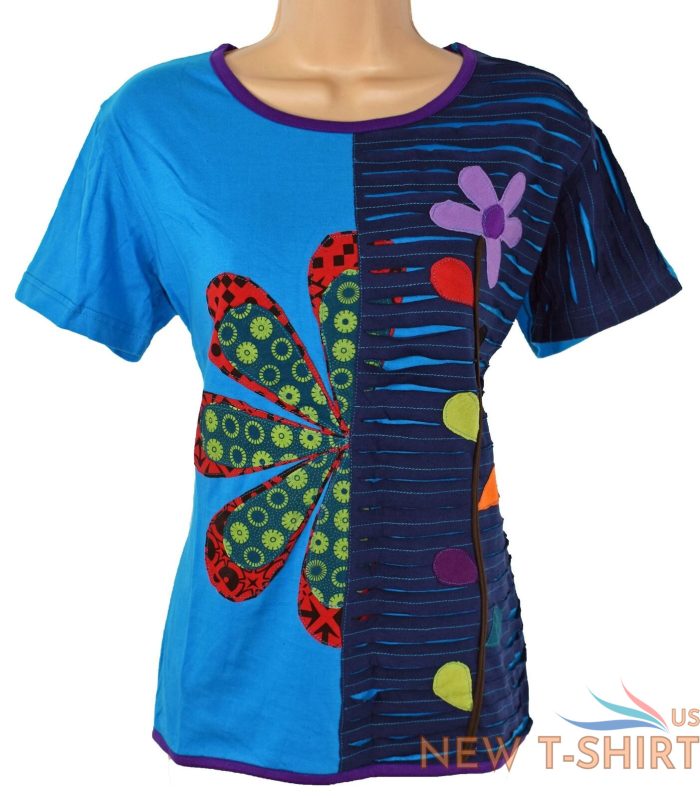 new fair trade flower cut cotton t shirt top 12 14 16 18 20 22 24 26 28 30 boho 0.jpg