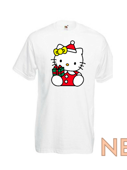 new girls women hello kitty santa tee christmas t shirt gift top all sizes 0.png