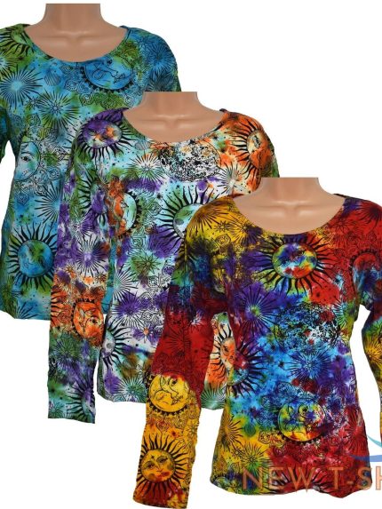new gringo fair trade sun and moon long sleeve tie dye top 12 14 16 18 20 hippy 0.jpg