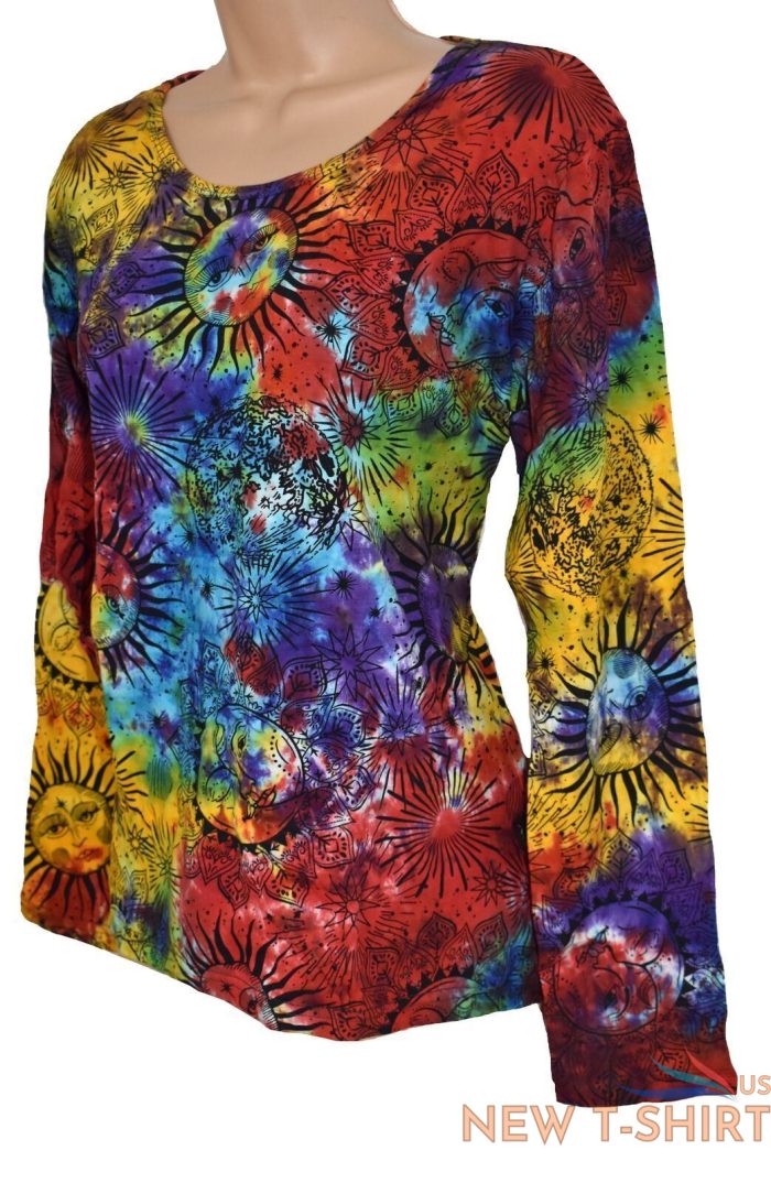 new gringo fair trade sun and moon long sleeve tie dye top 12 14 16 18 20 hippy 4.jpg