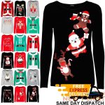 new womens christmas reindeer gingerbread santa ladies long sleeve t shirt top 0 1.jpg