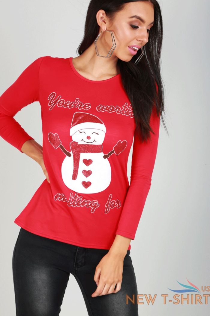 new womens christmas reindeer gingerbread santa ladies long sleeve t shirt top 4 2.jpg