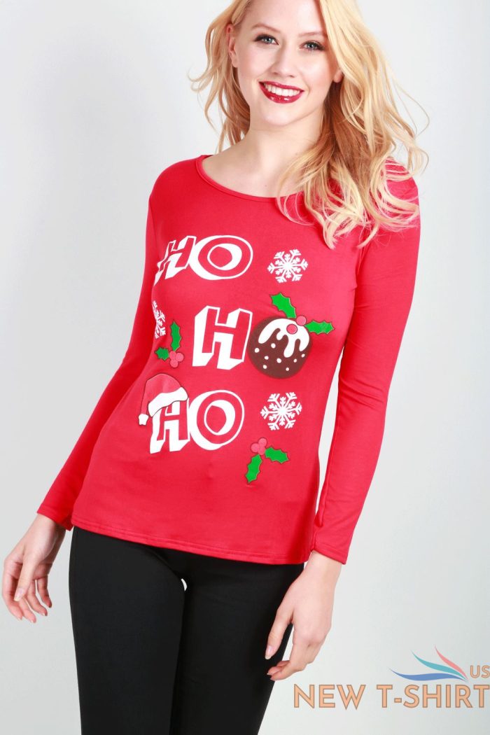 new womens christmas reindeer gingerbread santa ladies long sleeve t shirt top 9 1.jpg