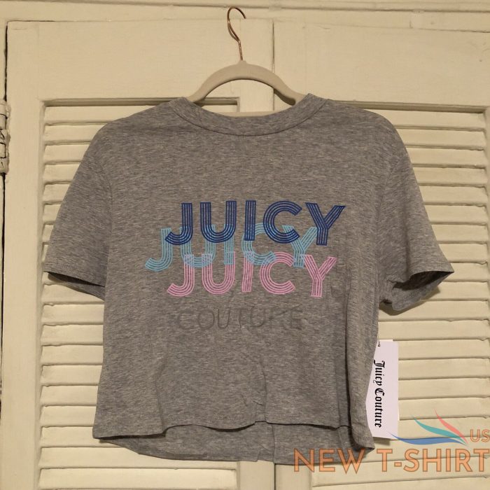 nwt juicy couture graphic logo cropped cotton t shirt top y2k trending grey s 2.jpg