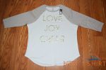 nwt womens state of mine tan white love joy cheer 3 4 sleeve shirt size l 0.jpg