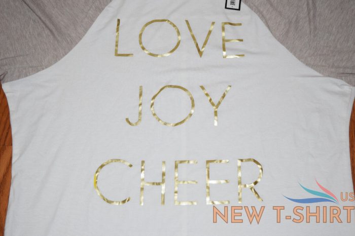 nwt womens state of mine tan white love joy cheer 3 4 sleeve shirt size xl 1.jpg