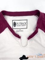 outback shirt womens large white burgundy ruched raglan sleeve pullover western 2.jpg