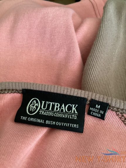 outback trading company women s brown pink long sleeve shirt size m 1.jpg