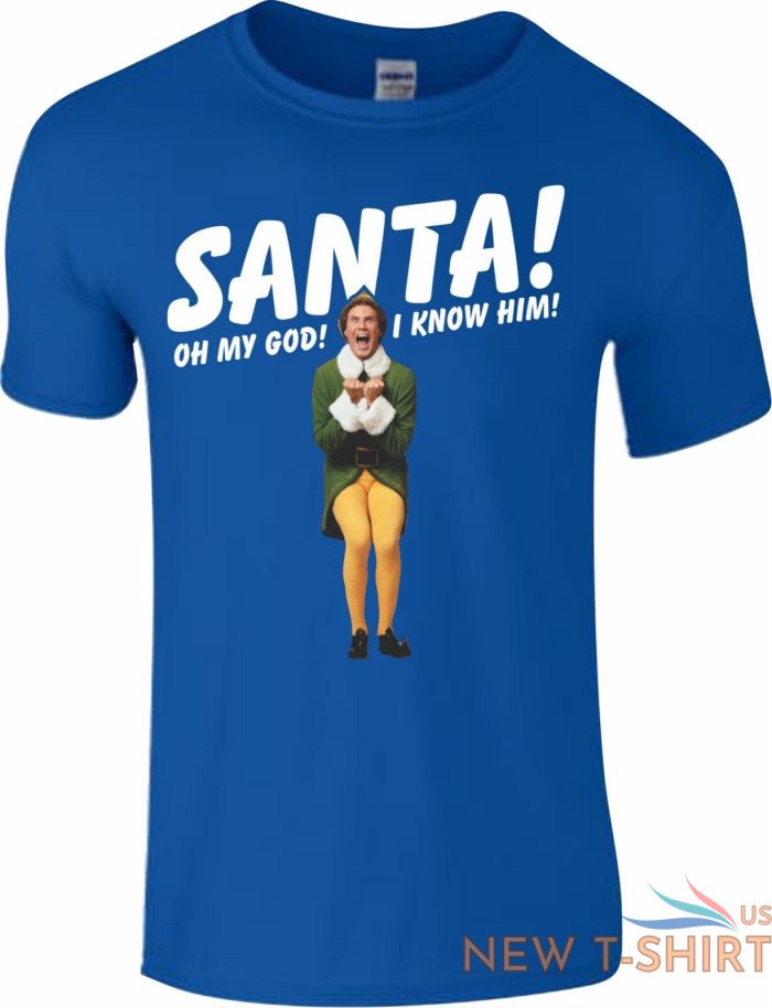 santa i know him t shirt funny buddy the elf christmas kids mens gift top 7.jpg