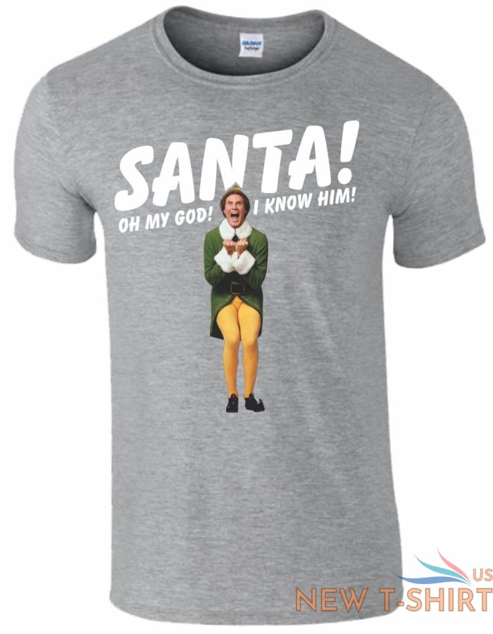 santa i know him t shirt funny buddy the elf christmas kids mens gift top 8.jpg