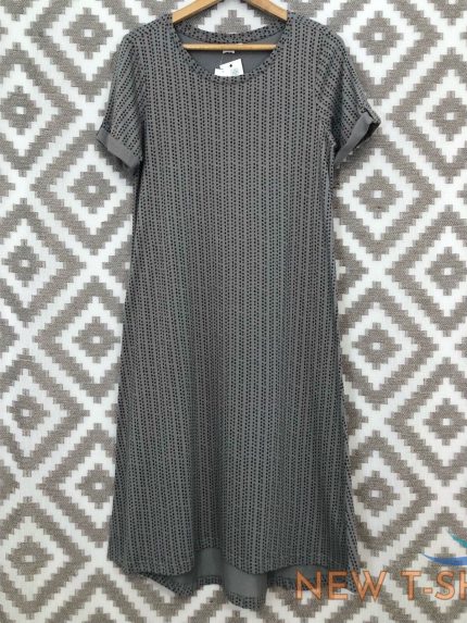 serrv fair trade womens size medium gray short sleeve midi t shirt dress 0.jpg