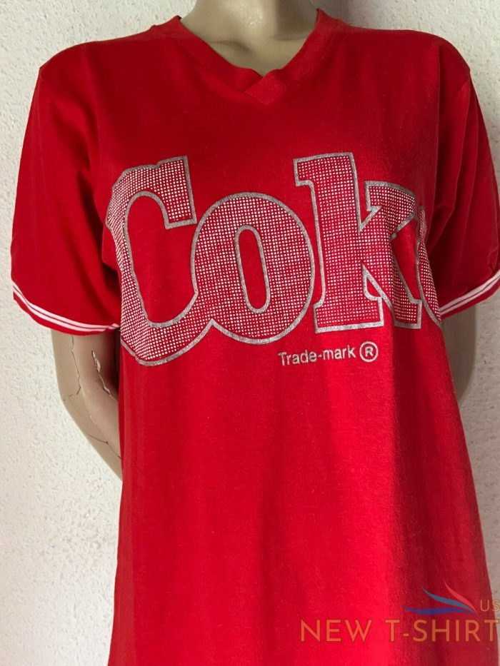 t shirt dress long shirt coke red frontprint cotton jersey 80s vintage m 3.jpg