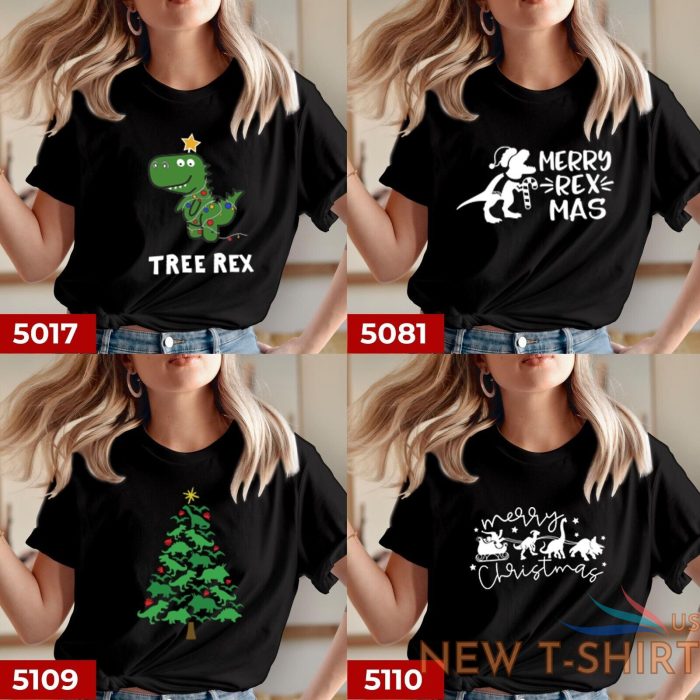 t shirt merry christmas cute dinosaur tree rex t rex mas tree kids xmas gift 0.jpg