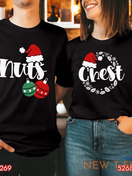 tshirt chest nuts couple matching funny christmas t shirt santa hat xmas t shirt 0.jpg