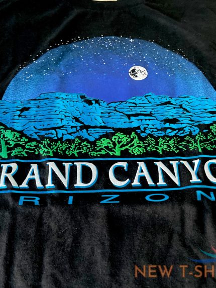 vtg grand canyon fred harvey t shirt m usa puff paint nwot black starry night 0.jpg