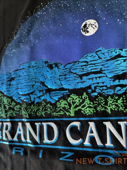 vtg grand canyon fred harvey t shirt m usa puff paint nwot black starry night 1.jpg