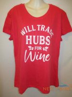 will trade hubs for wine red funny holiday t shirt xl 1.jpg