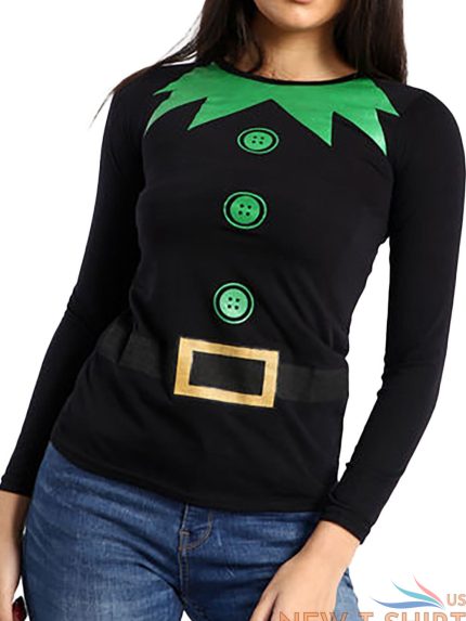 women christmas ladies long sleeve xmas elf costume stretchy jersey top t shirt 1.jpg